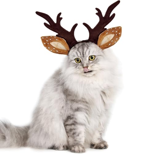 Dog Cat Christmas Reindeer Antlers Headband Adjustable Pet Costume U1085