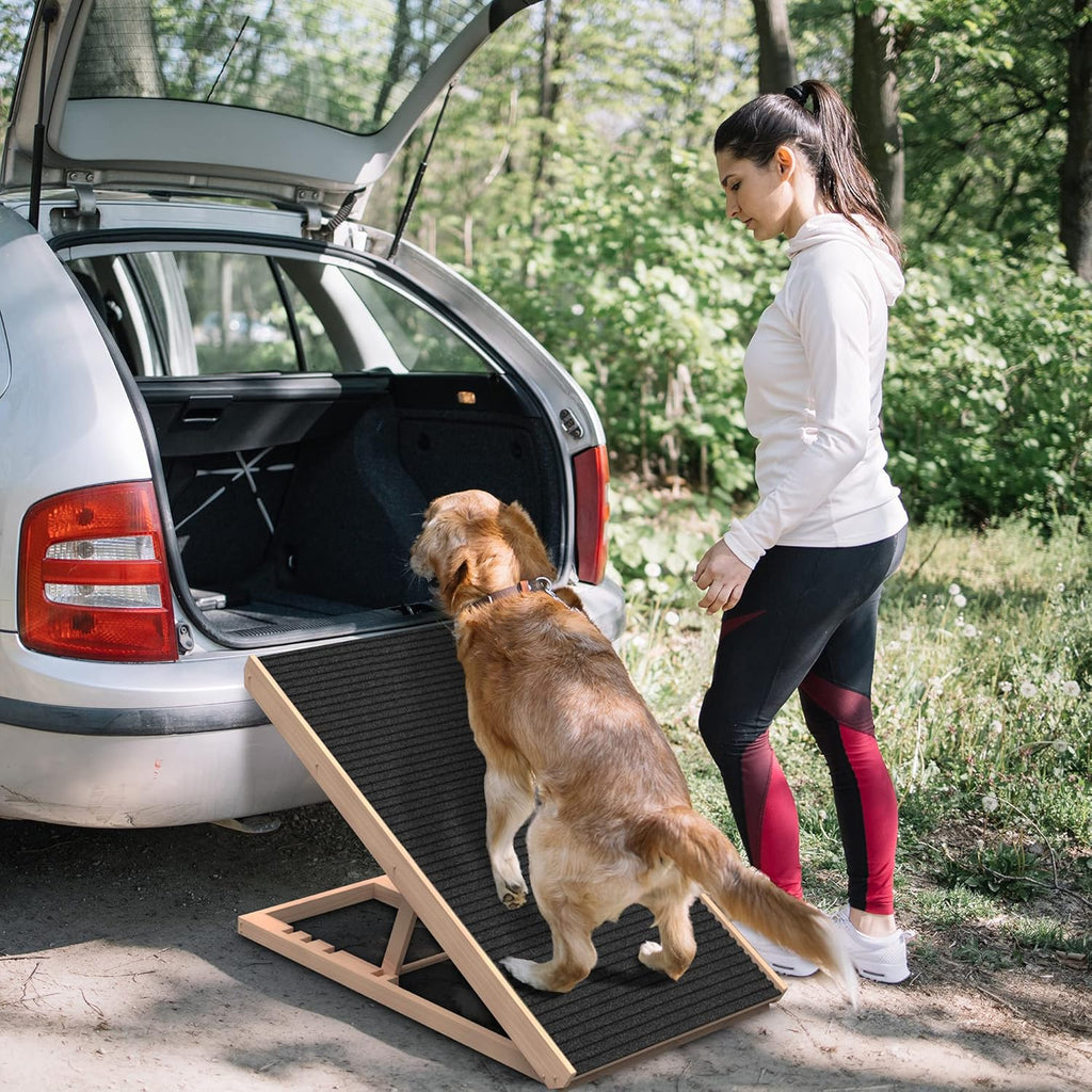 Adjustable Folding Pet Ramp with Non Slip Carpet Surface J649237
