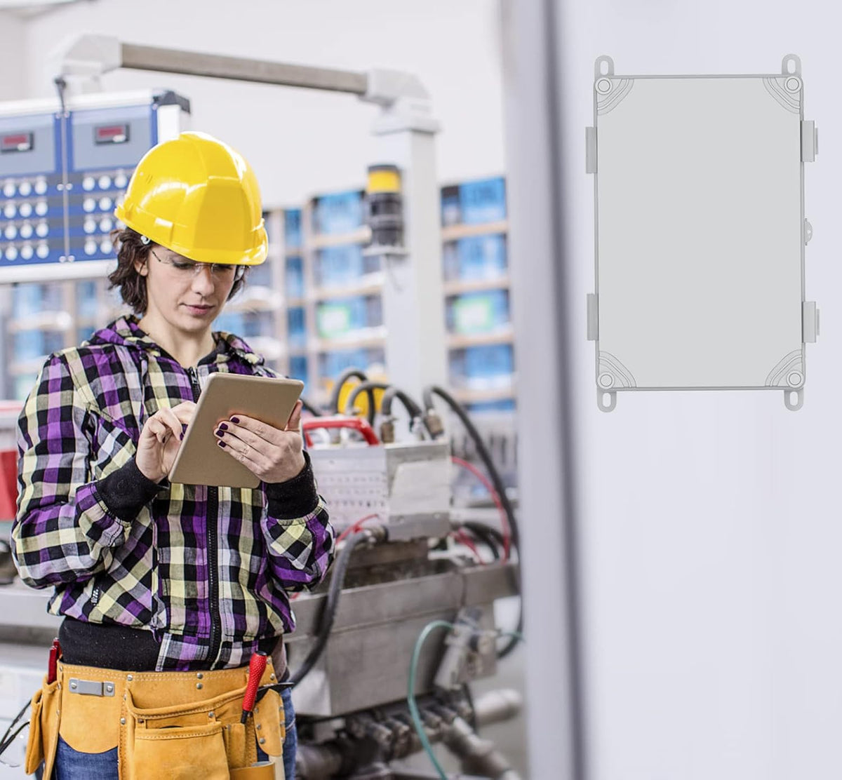 Hinged Cover Stainless Steel Latch Electrical Box Enclosure 400x300x170mm IP67 Waterproof ABS Plastic Enclosure V92001
