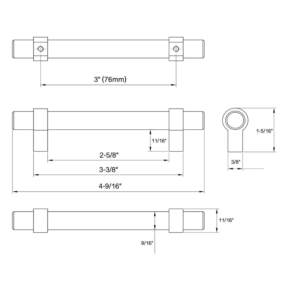 Brushed Brass Cabinet Bar Handle Pull 25 Pack N291