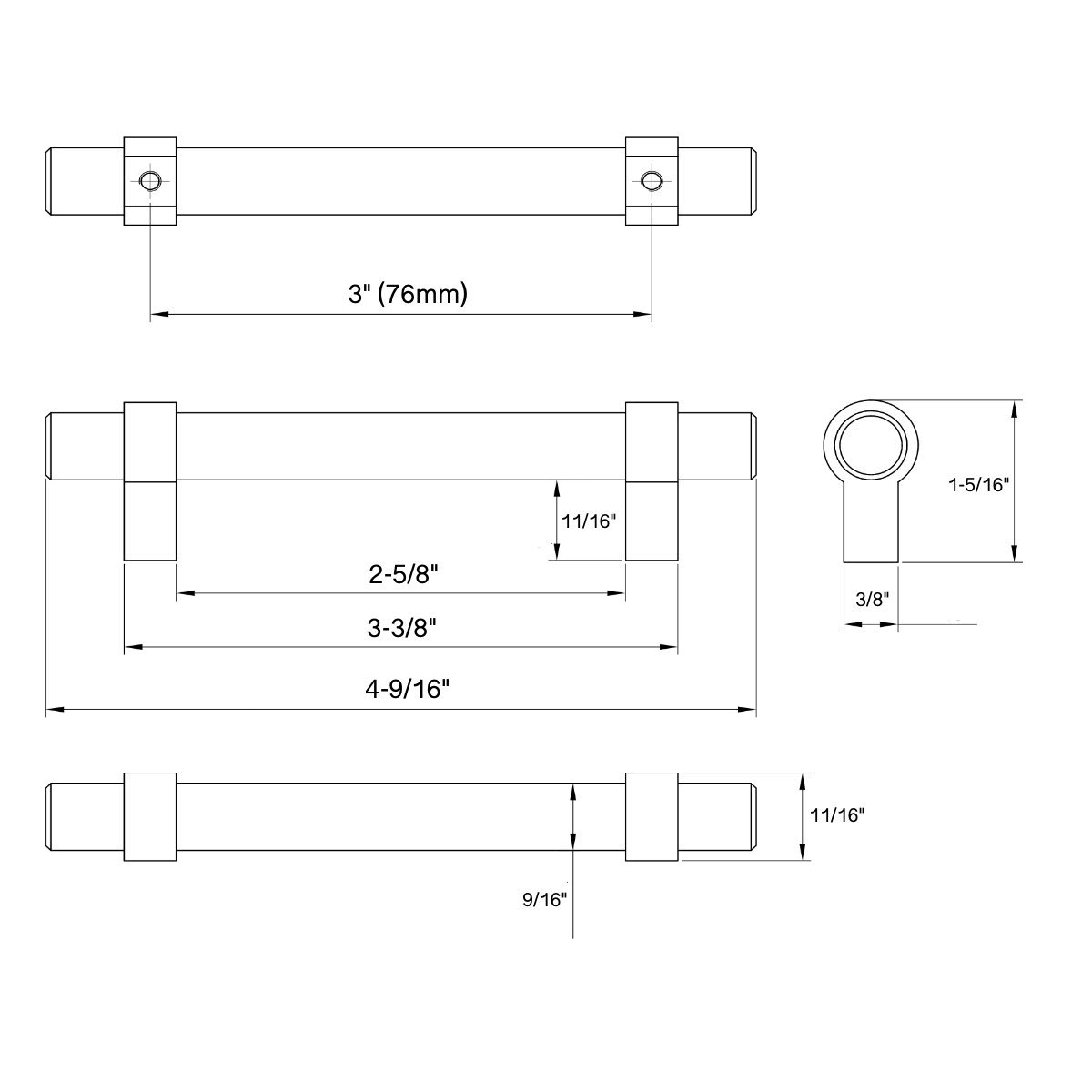 Brushed Brass Cabinet Bar Handle Pull 25 Pack N291