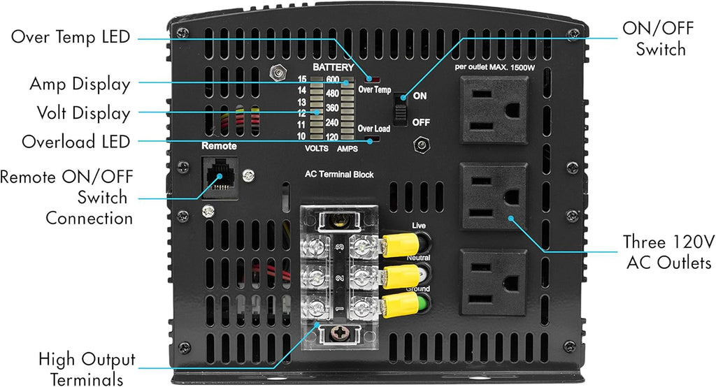 12V 5000 Watt Power Inverter with Remote Control A54174