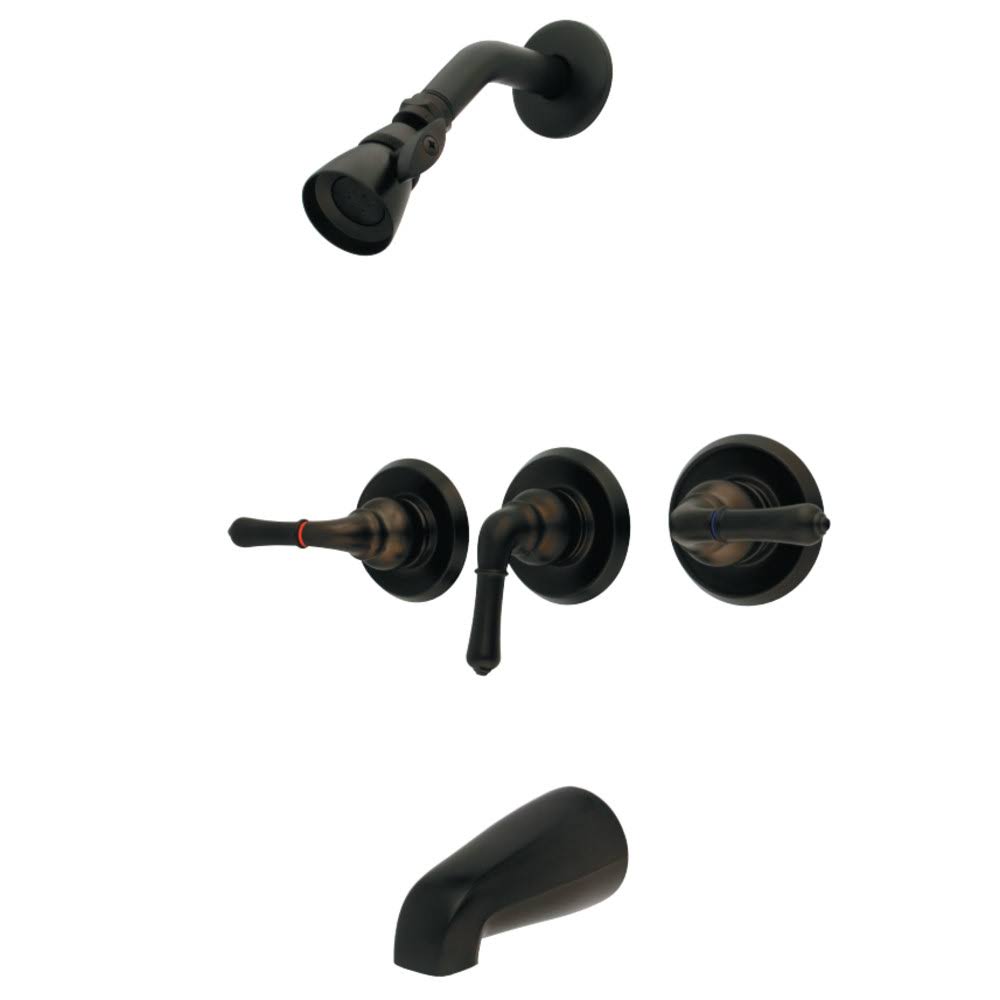 Oil Rubbed Bronze 3-Handle Tub and Shower Faucet B89902