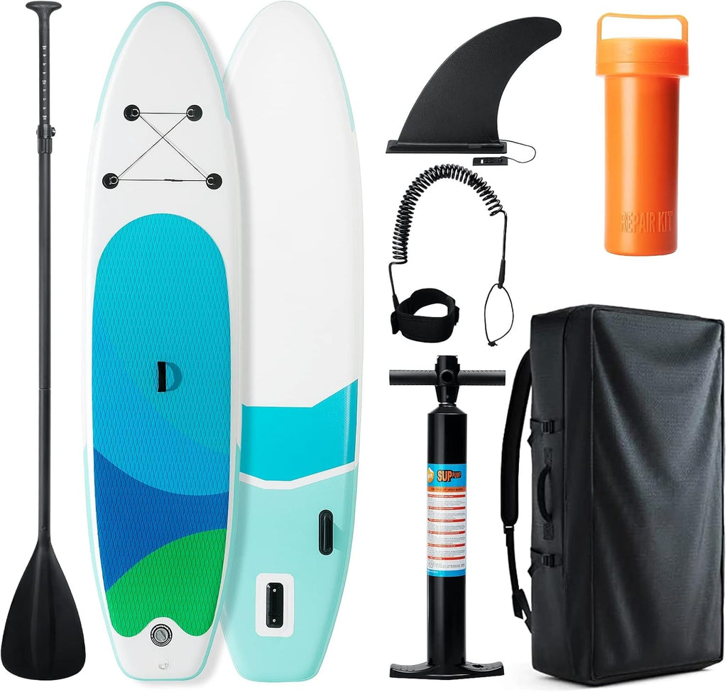 Inflatable Stand Up Paddle Board with Adjustable Paddle, Pump, Leash & Carry Bag J7258