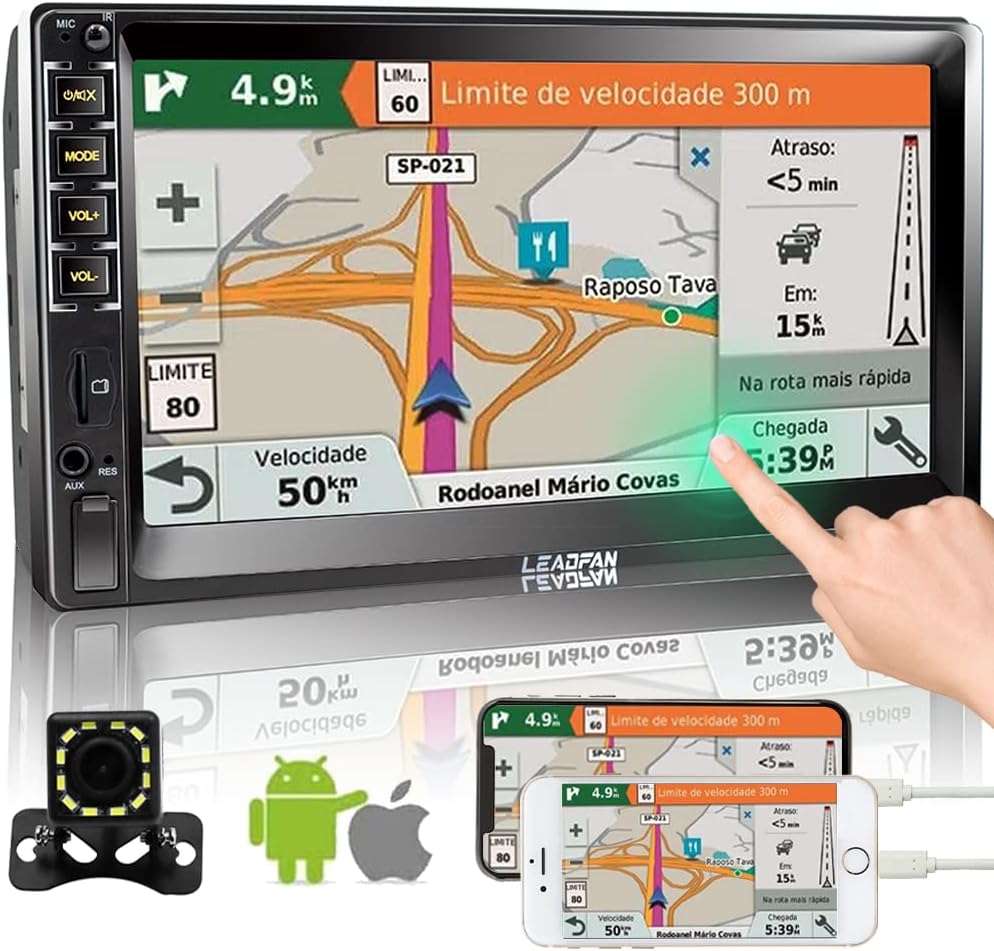 Double Din 7-inch Touchscreen Car Stereo with Backup Camera Z525