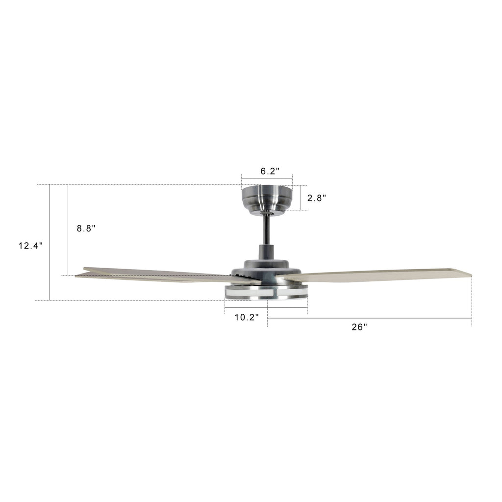 White Modern Wood Ceiling Fan N65693
