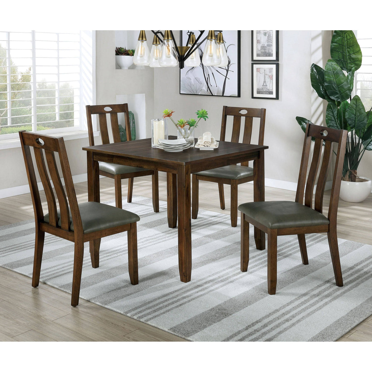 Walnut 5-Piece Dining Set R714509