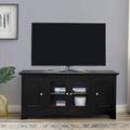 White Wood Universal TV Stand with Storage Cabinets Y686