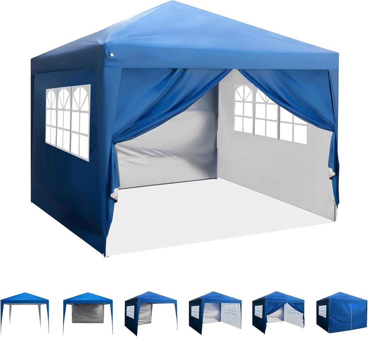 10'x10' Pop Up Canopy with Sidewalls, Royal Blue E7718