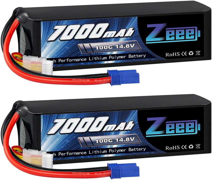 14.8V 4S 100C 7000mAh Lipo Battery with EC5 Connector 2 Pack Z565