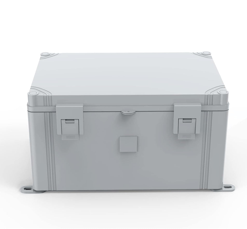 Hinged Cover Stainless Steel Latch Electrical Box Enclosure 400x300x170mm IP67 Waterproof ABS Plastic Enclosure V92001