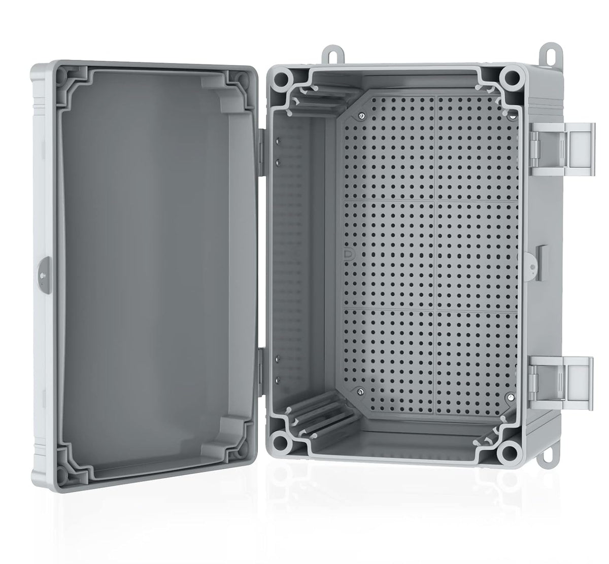 Hinged Cover Stainless Steel Latch Electrical Box Enclosure 400x300x170mm IP67 Waterproof ABS Plastic Enclosure V92001