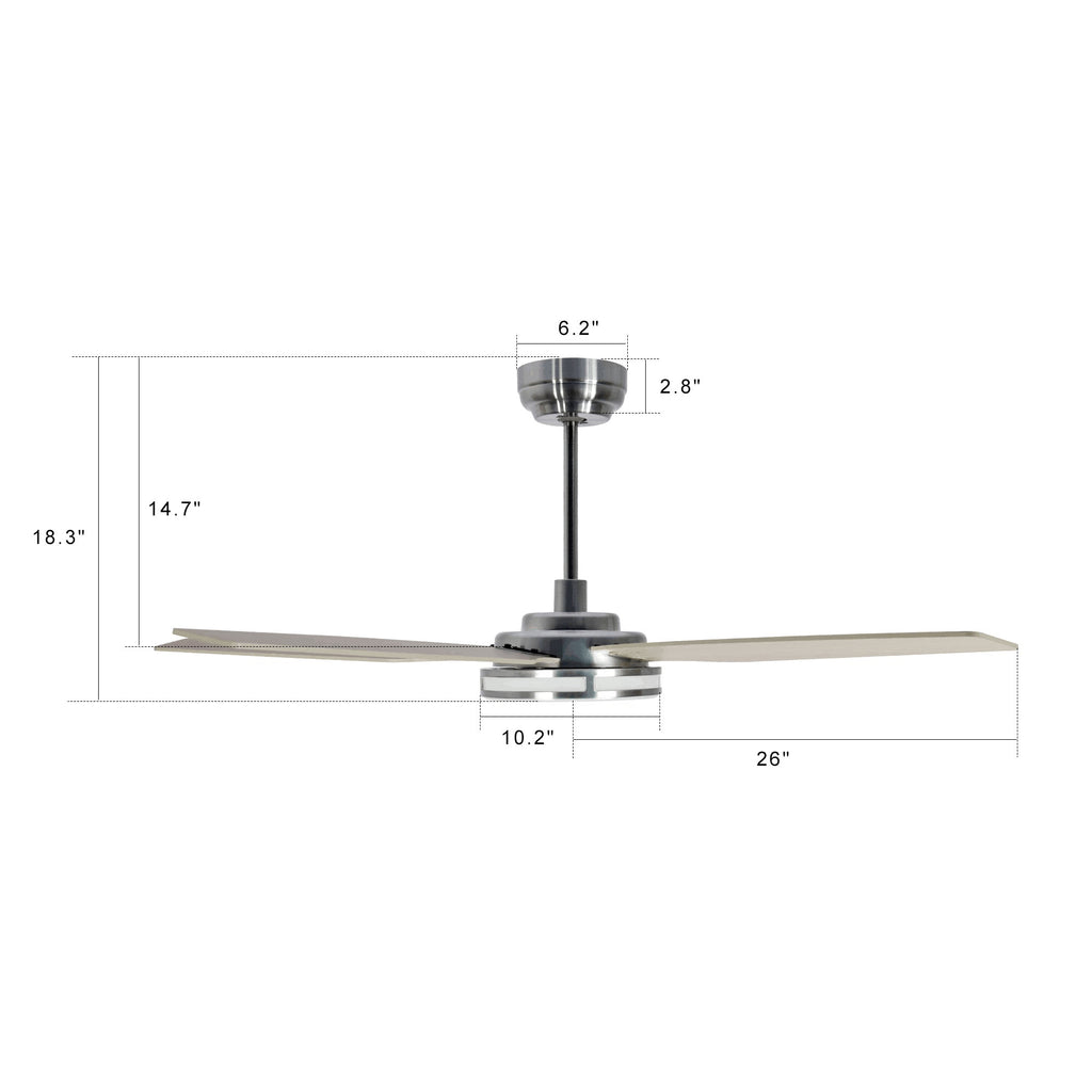 White Modern Wood Ceiling Fan N65693