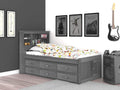 Twin Bookcase Bed with 6 Drawers S1087