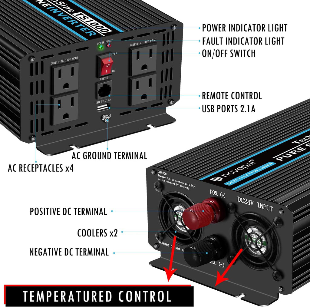 1000 Watt Pure Sine Wave Power Inverter T9345