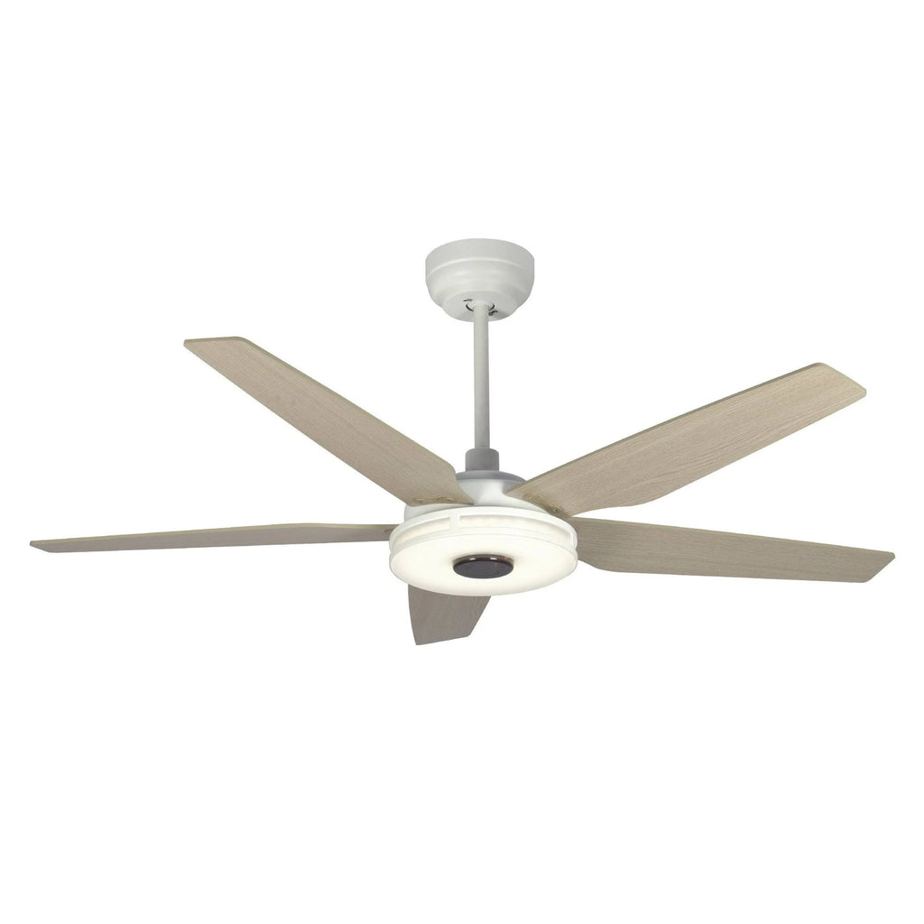 White Modern Wood Ceiling Fan N65693