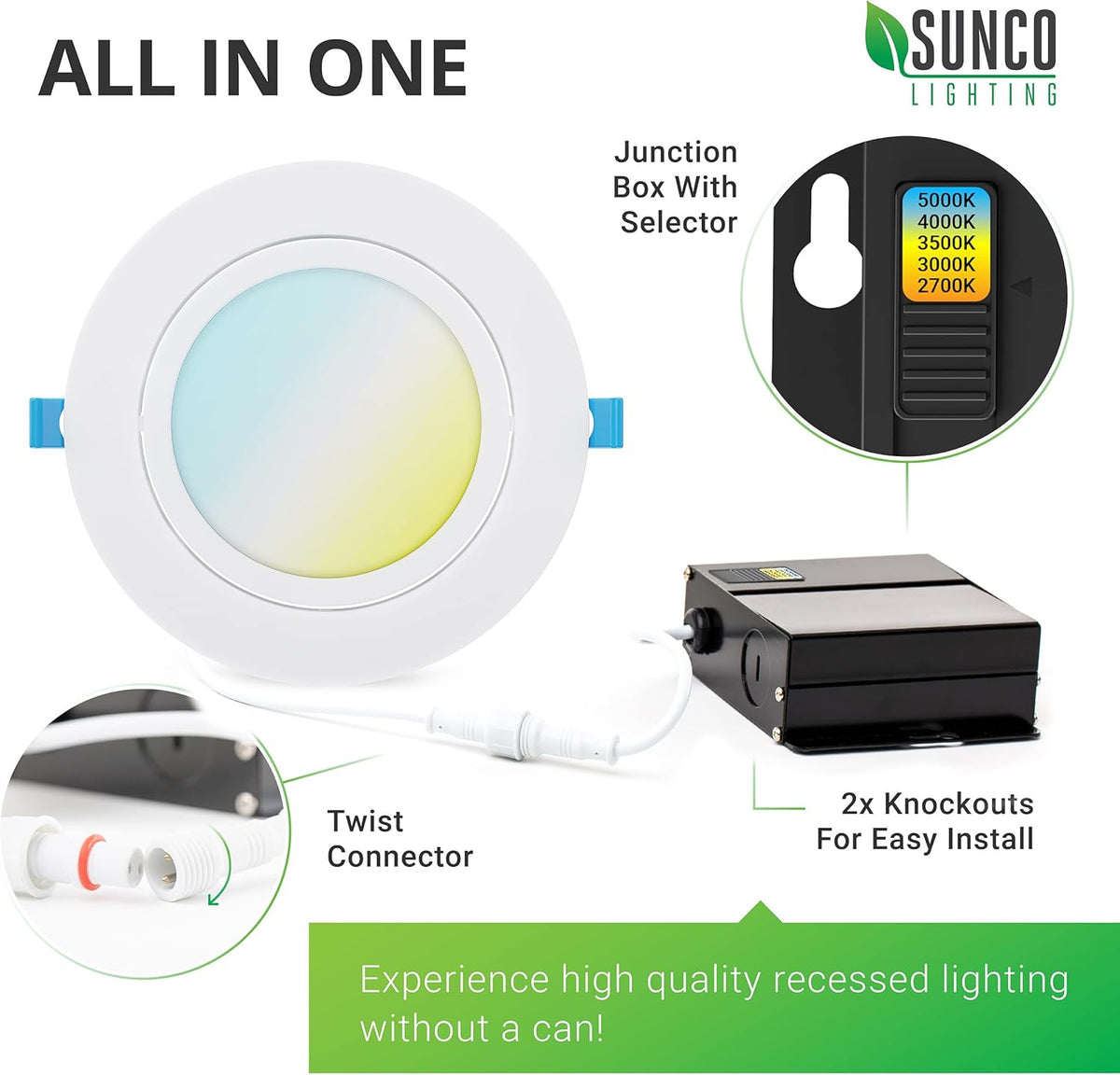 6 Inch Dimmable LED Recessed Lights 6 Pack W347051