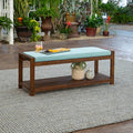 Blue Acacia Wood Outdoor Bench M72307
