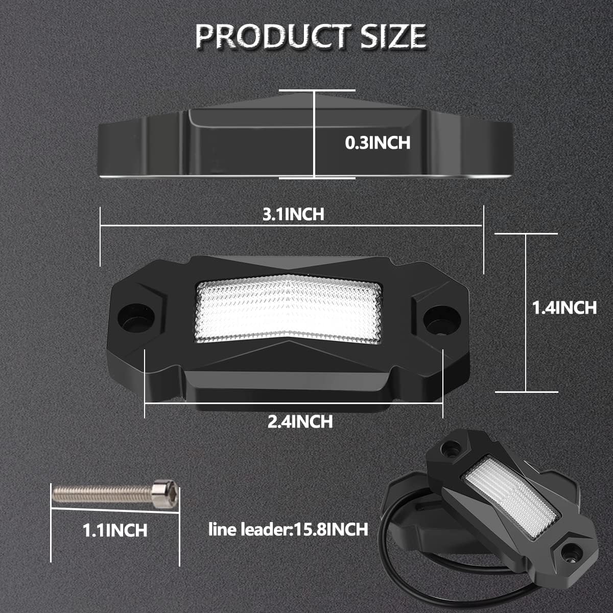 White 12PCS LED Rock Lights Q3557