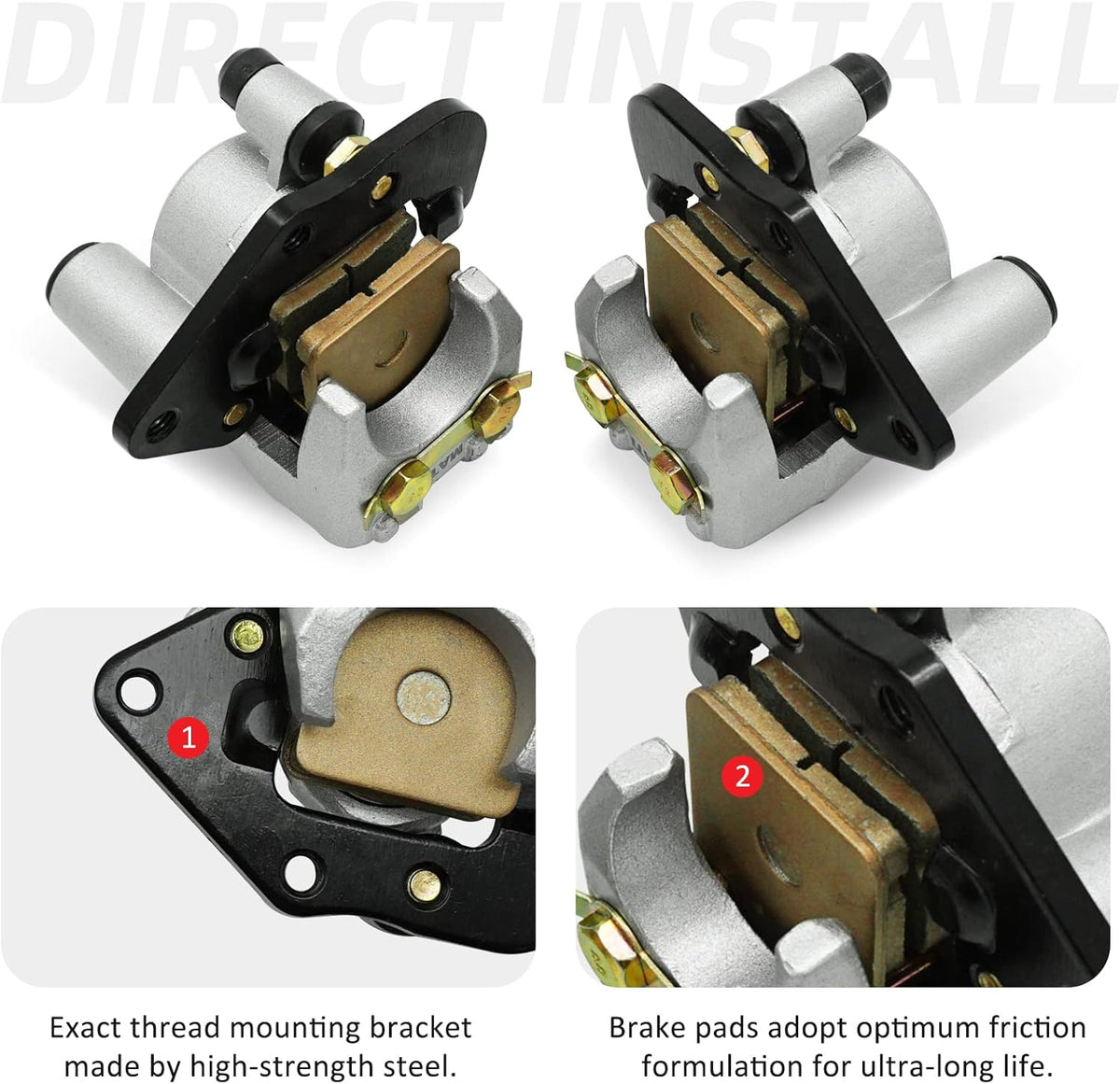 Front Left Right Brake Calipers with Pads Pack of 2 C86299