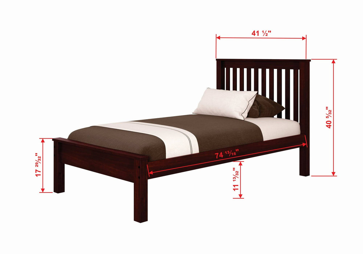 Twin Bed with Trundle Dark Cappuccino H60342