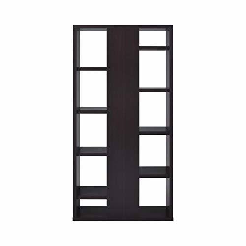 Bookcase with 8 Staggered Shelves Cappuccino W633665