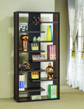 Bookcase with 8 Staggered Shelves Cappuccino W633665