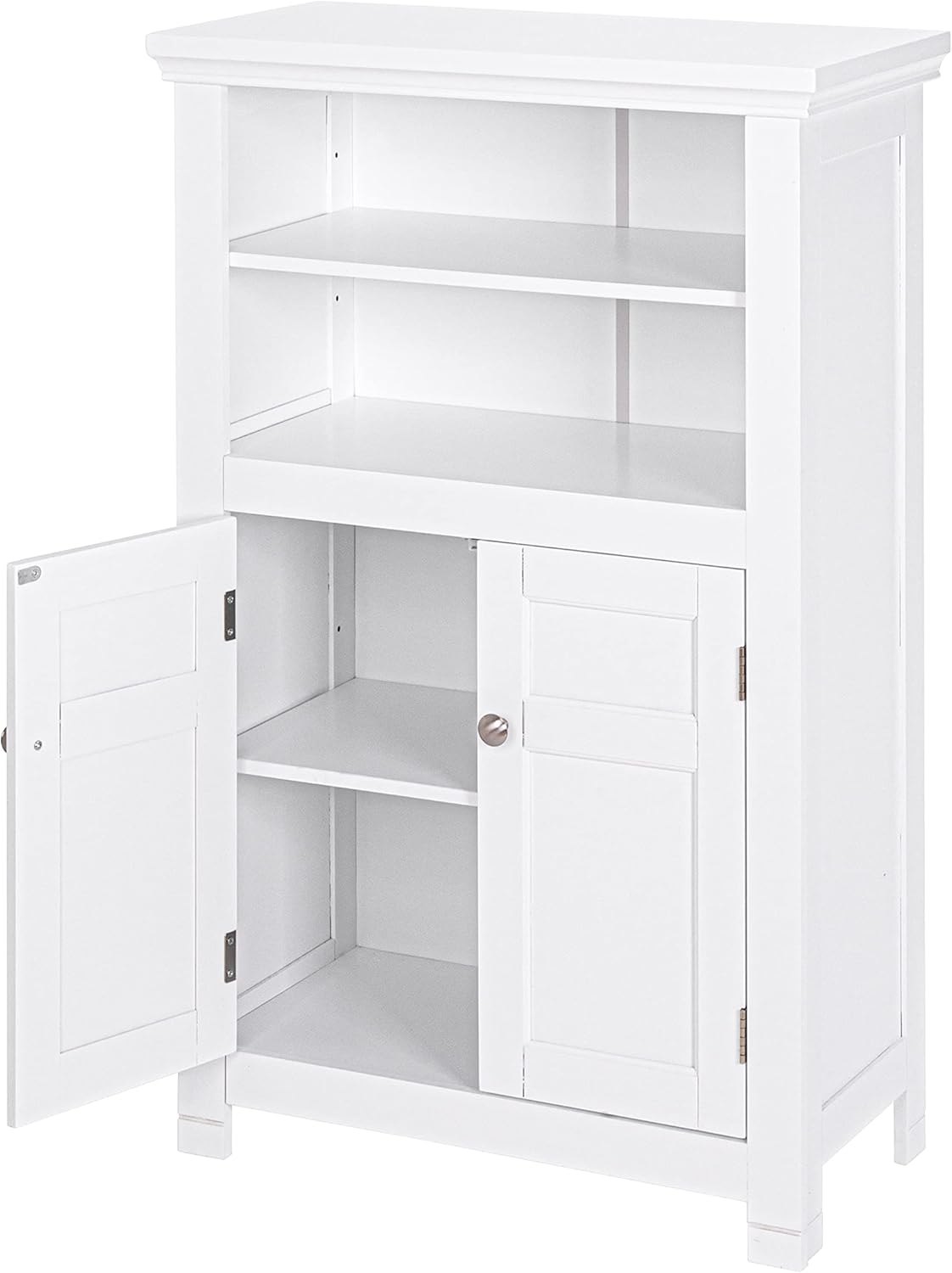 Freestanding Bathroom Cabinet with Doors and Adjustable Shelf, White R829