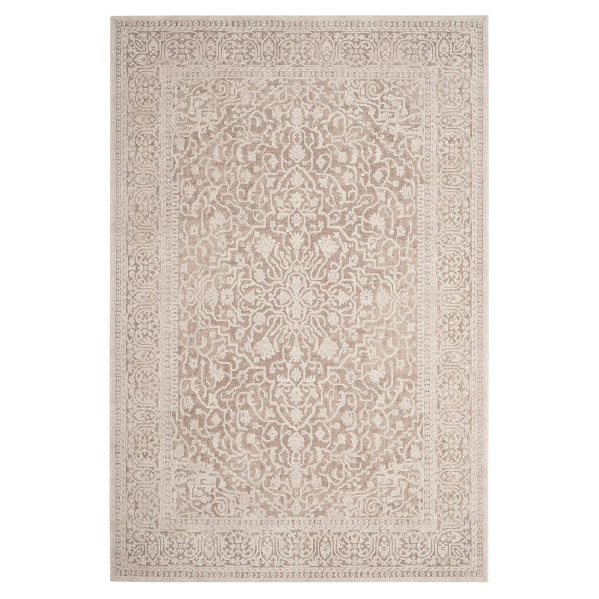 Cream Ivory 9' x 12' Traditional Area Rug P949