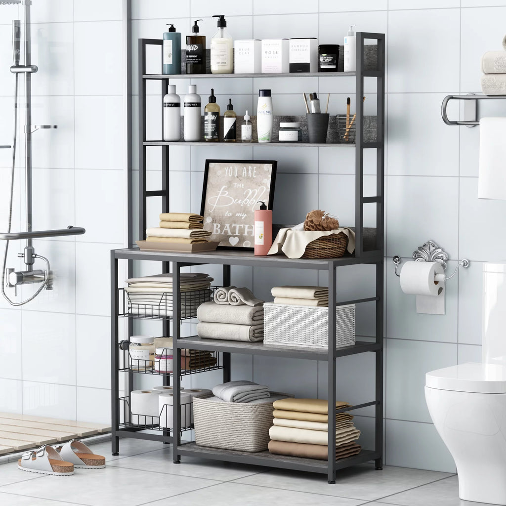 5-Tier Kitchen Bakers Rack with 3 Baskets Z755279
