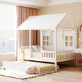 Full Size Wood House Bed with Twin Size Trundle T7592