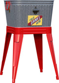Rustic Washtub Beverage Stand with Bottle Opener B4698
