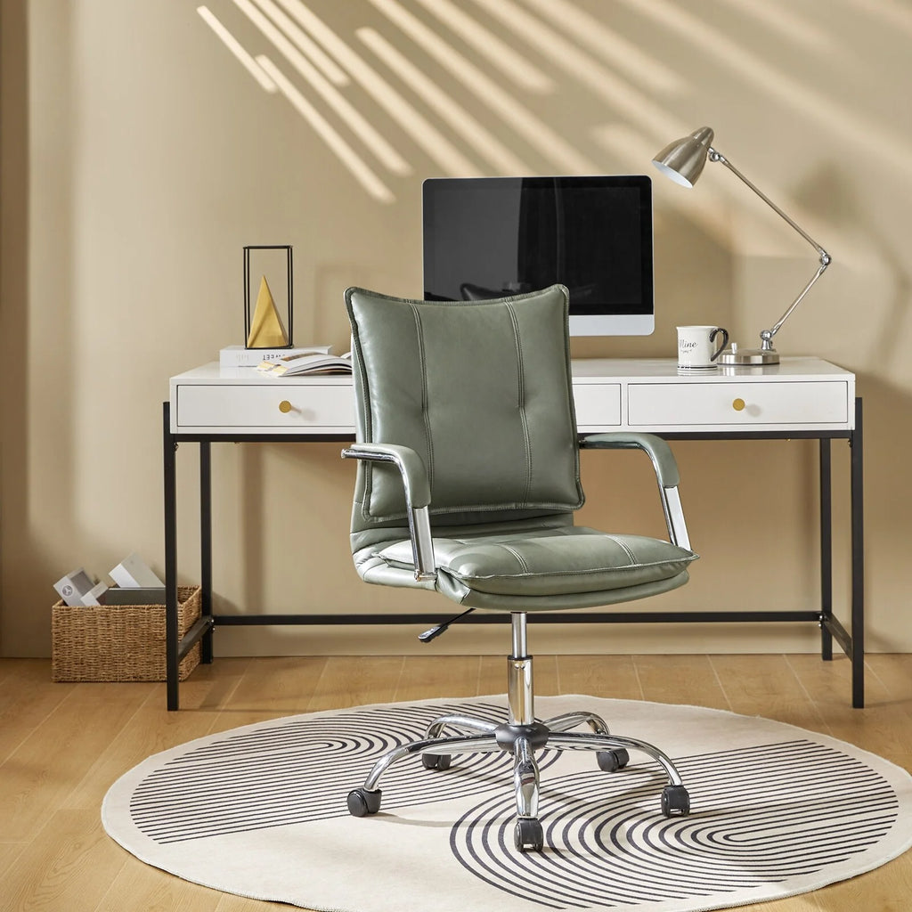 Faux Leather Swivel Office Desk Chair O980856