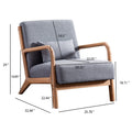 Grey Fabric Modern Solid Wood Accent Chair I802111