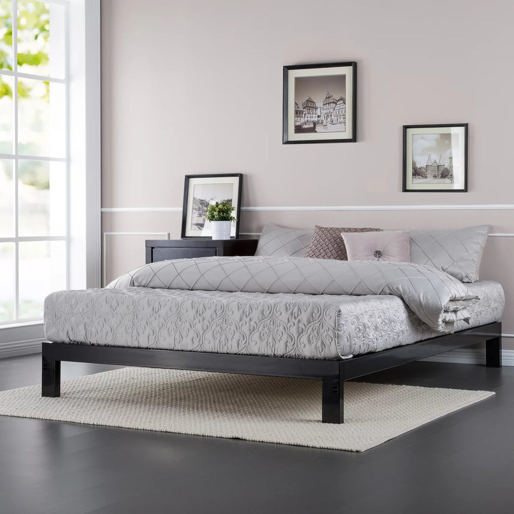 Queen Black Metal Platform Bed Frame J52408