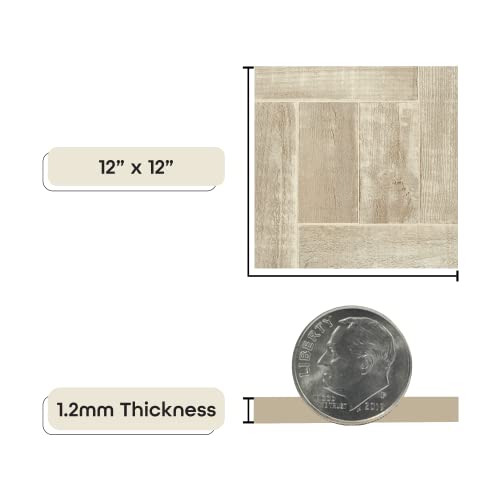 Self Adhesive Vinyl Floor Tiles, 45 Tiles, 12" x 12", Medium Oak Plank-Look P372