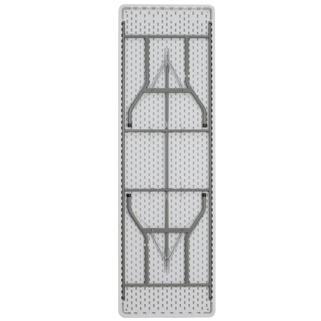 8-Foot Granite White Plastic Folding Table E4073