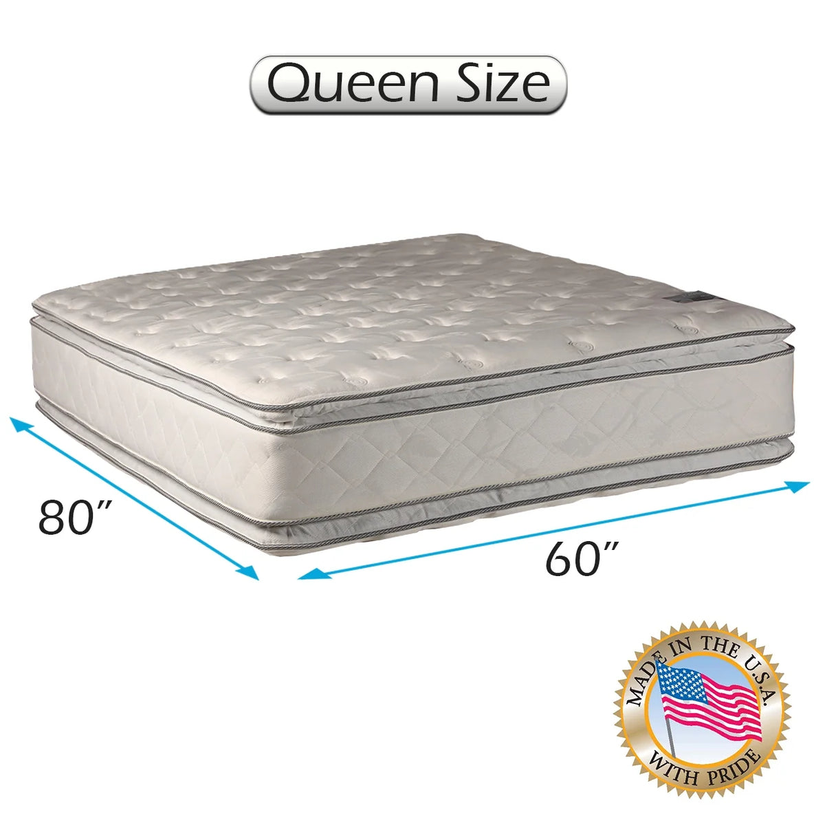 Queen Eurotop Plush Mattress with Bed Frame V76869