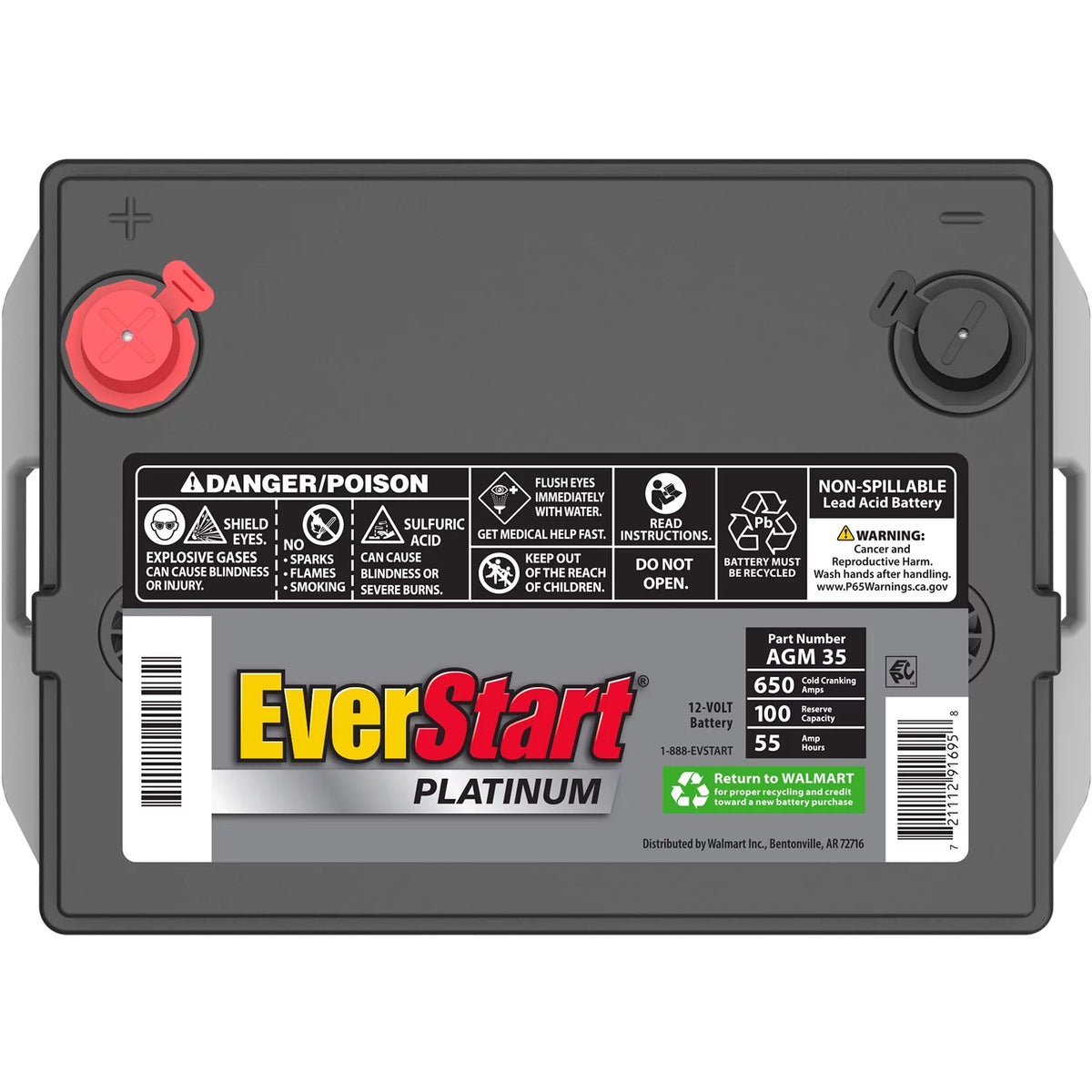 AGM Automotive Battery Group Size 35 12 Volt 650 CCA M80193