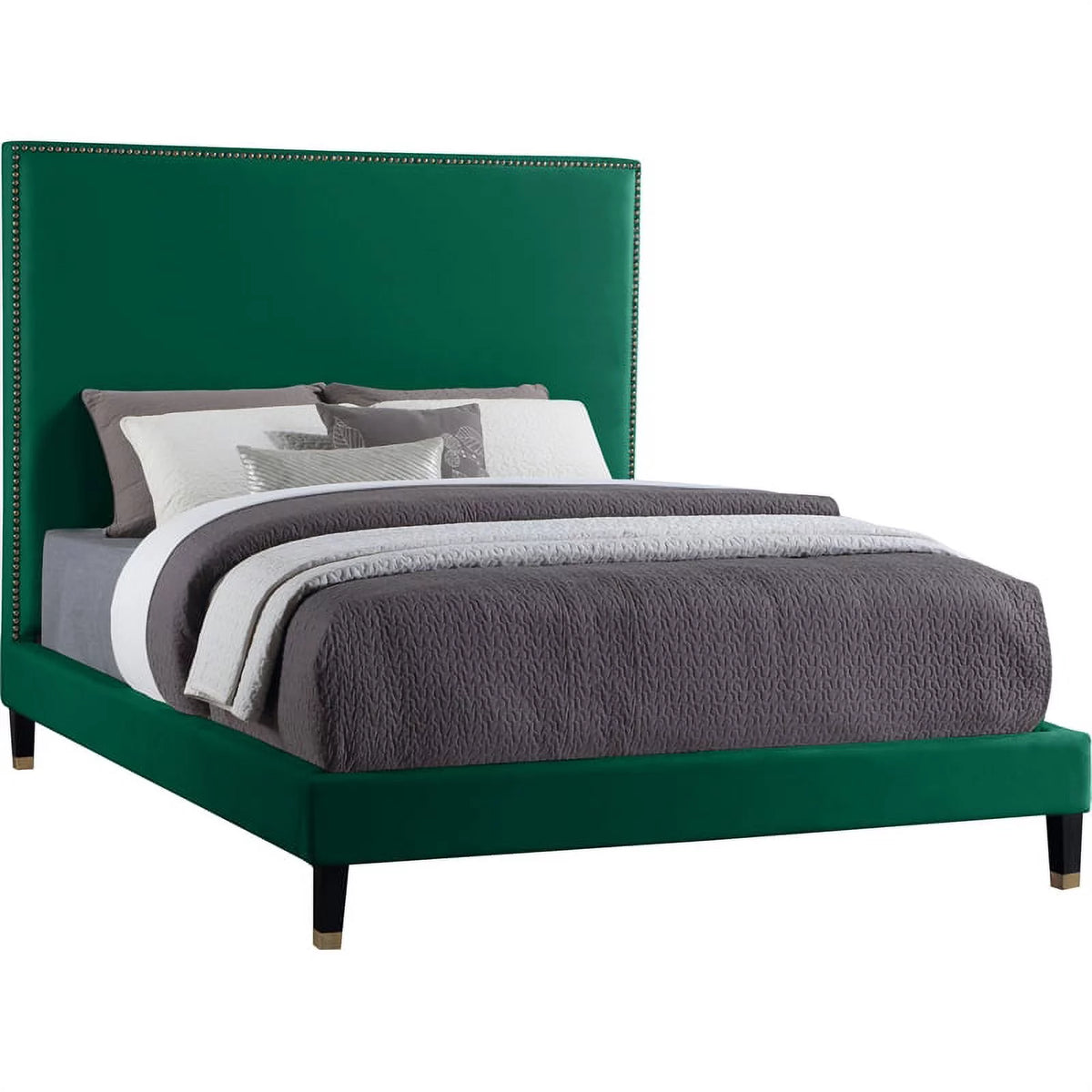 Green Velvet Queen Bed I87063