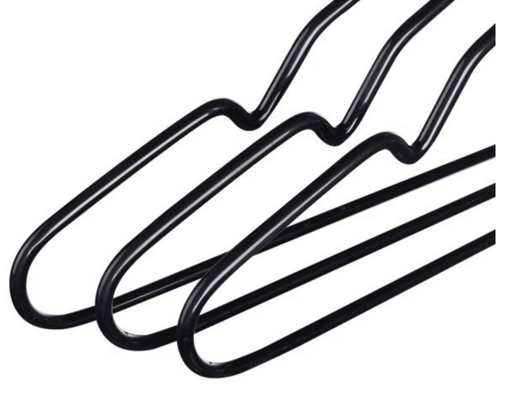 120 Pack Black Non-Slip Metal Hangers with Rubber Coating I85976