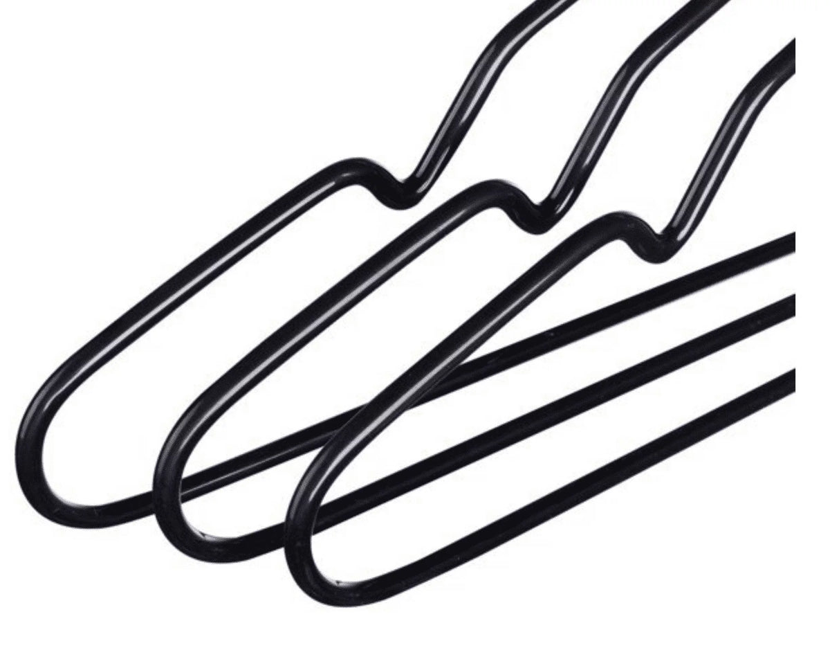 120 Pack Black Non-Slip Metal Hangers with Rubber Coating I85976
