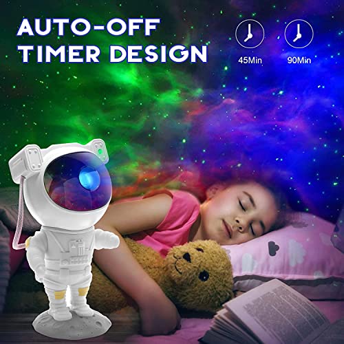 Star Projector Galaxy Night Light Astronaut LED Lamp with Timer and Remote White M623