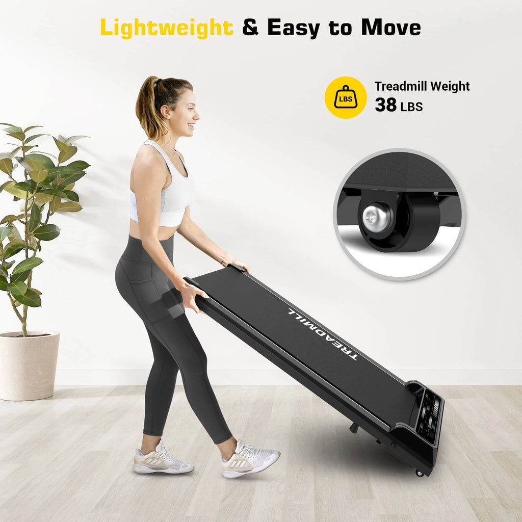 Black Portable Under Desk Treadmill Walking Pad Y19577