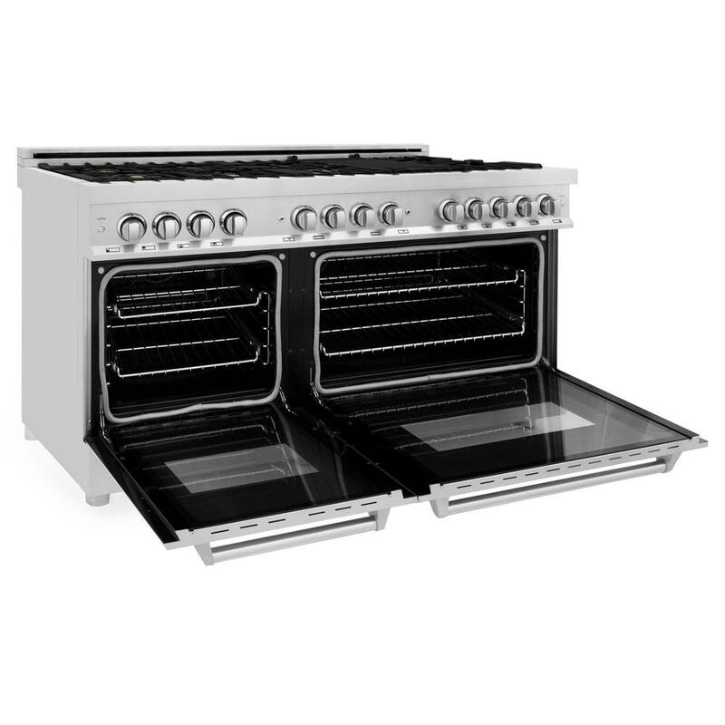9 Burner Double Oven Dual Fuel Range with Brass Burners in Stainless Steel Q69763