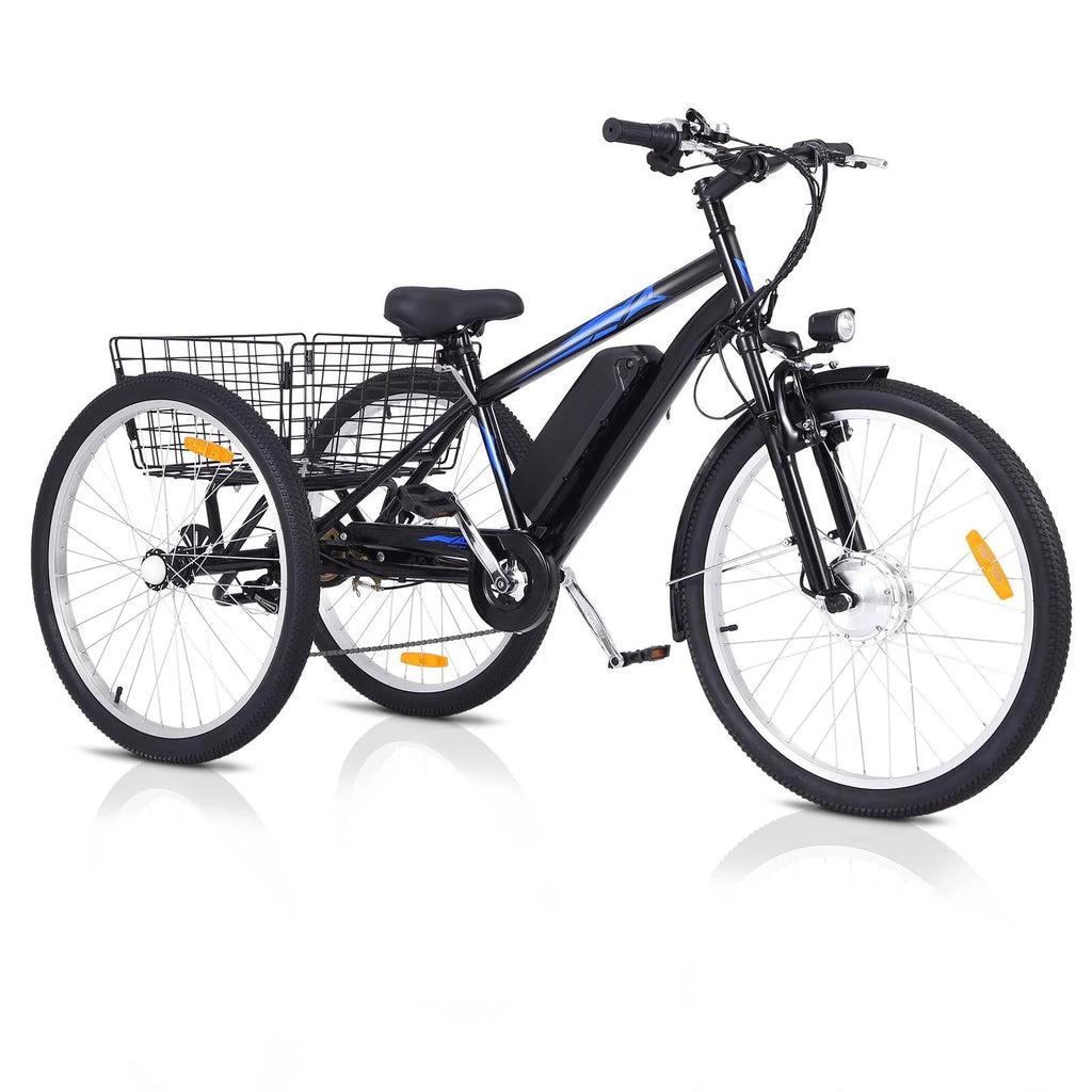 Electric Tricycle 24 7 Speeds 3 Wheels Blue E518