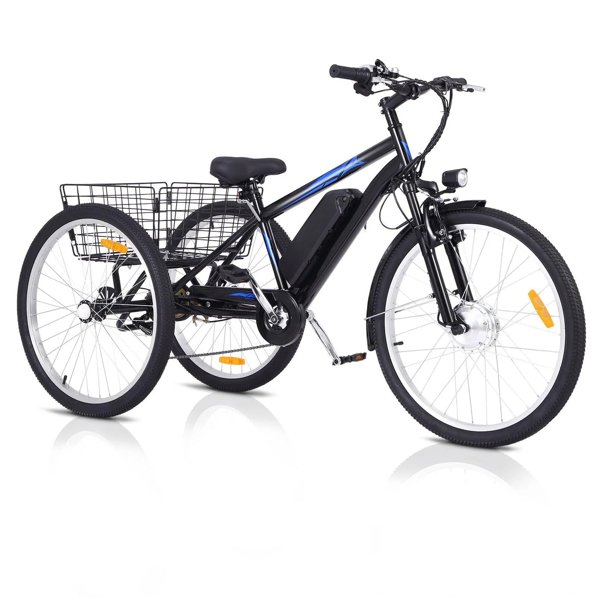 Electric Tricycle 24 7 Speeds 3 Wheels Blue E518