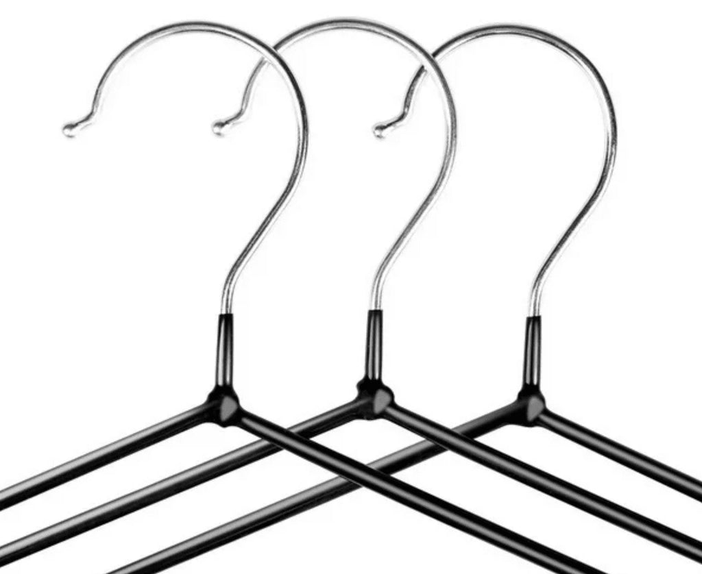 120 Pack Black Non-Slip Metal Hangers with Rubber Coating I85976