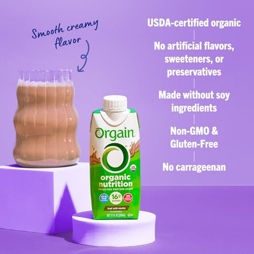 Organic Vanilla Bean Protein Shake, 16g Grass Fed Whey, 11 Fl Oz (12 Pack) D517011