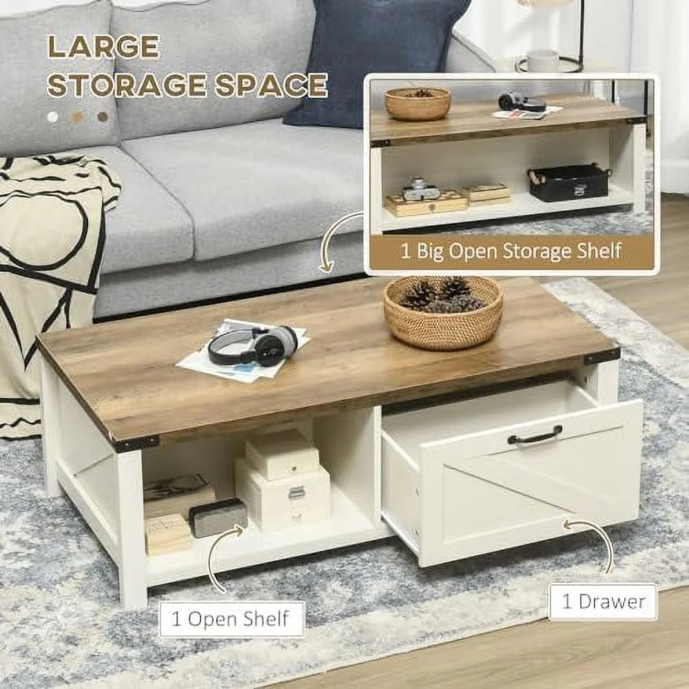Farmhouse Coffee Table with Drawer K647654
